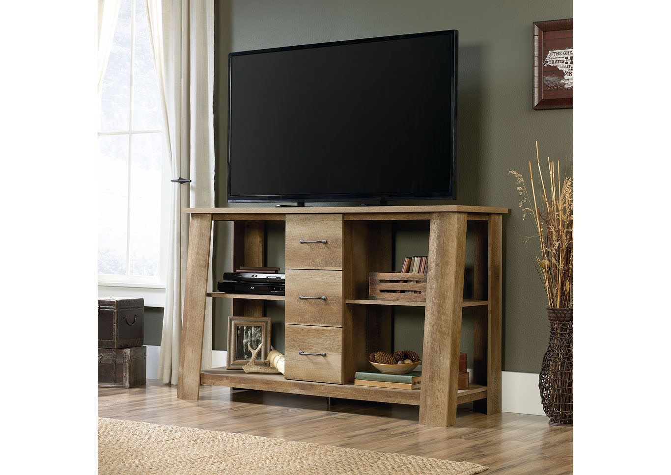 Boone Mountain Craftsman Oak Credenza,Sauder